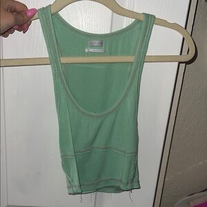 Urban Outfitters Green Fitted Crop Tank Top